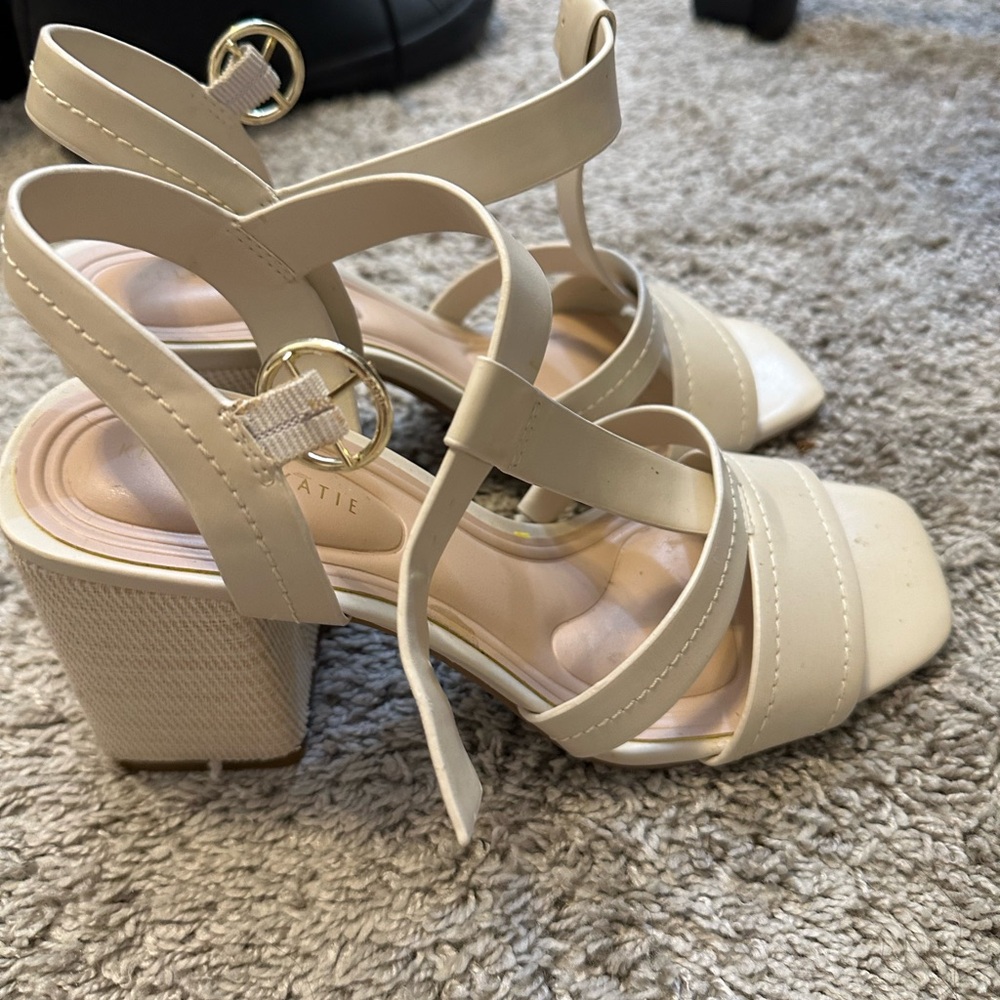 Kelly & Katie Cream Strappy Heels